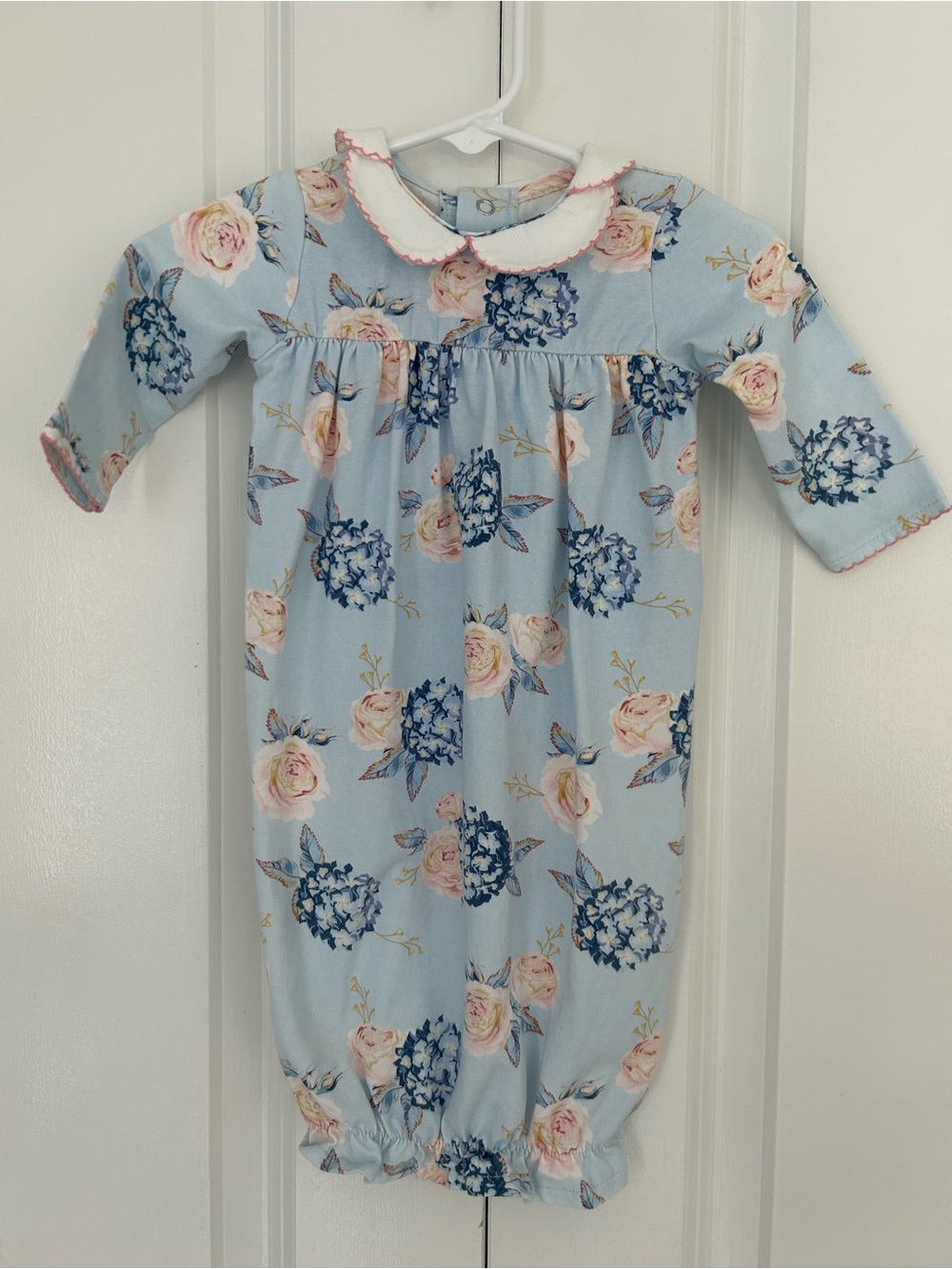 Mud Pie Baby Girls Mud Pie Rosette Hydrangea Sleeper Gown 0-3 months ruffles